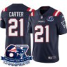 Patriots #21 Allen Carter 6X Super Bowl Champions Jersey -Navy