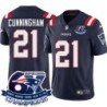 Patriots #21 Jay Cunningham 6X Super Bowl Champions Jersey -Navy