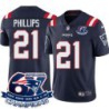 Patriots #21 Adrian Phillips 6X Super Bowl Champions Jersey -Navy