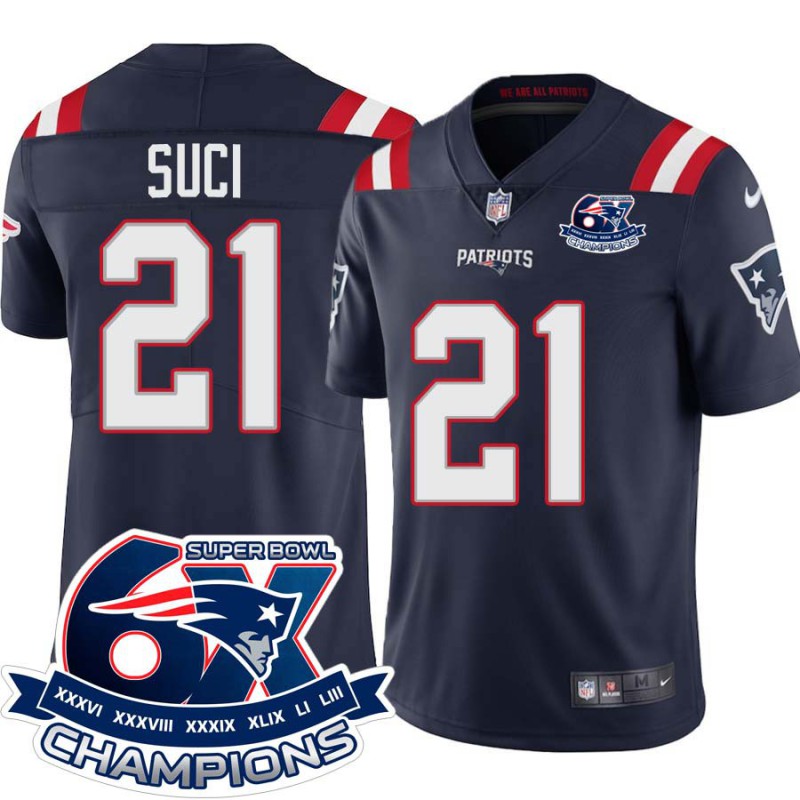 Patriots #21 Bob Suci 6X Super Bowl Champions Jersey -Navy