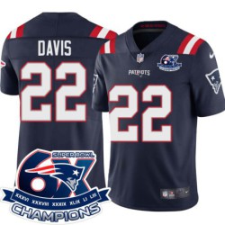 Patriots #22 Cody Davis 6X Super Bowl Champions Jersey -Navy