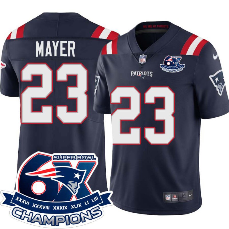 Patriots #23 Shawn Mayer 6X Super Bowl Champions Jersey -Navy