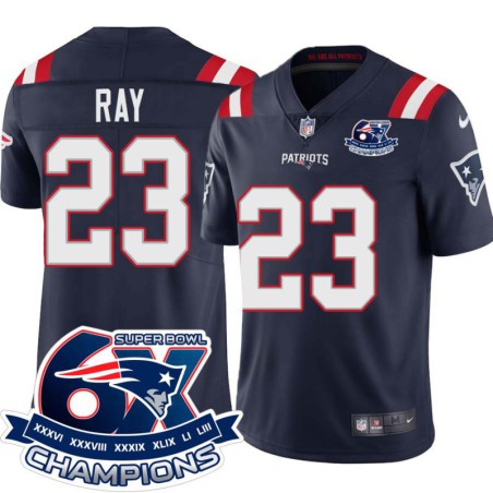 Patriots #23 Terry Ray 6X Super Bowl Champions Jersey -Navy