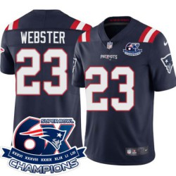 Patriots #23 Jason Webster 6X Super Bowl Champions Jersey -Navy