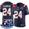 Patriots #24 Bob Gladieux 6X Super Bowl Champions Jersey -Navy