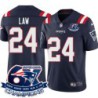 Patriots #24 Ty Law 6X Super Bowl Champions Jersey -Navy