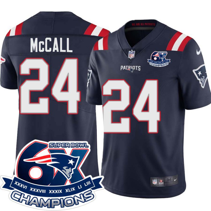 Patriots #24 Bob McCall 6X Super Bowl Champions Jersey -Navy