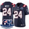 Patriots #24 Mel West 6X Super Bowl Champions Jersey -Navy