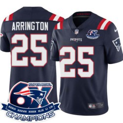 Patriots #25 Kyle Arrington 6X Super Bowl Champions Jersey -Navy