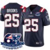 Patriots #25 Terrence Brooks 6X Super Bowl Champions Jersey -Navy