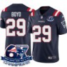 Patriots #29 Greg Boyd 6X Super Bowl Champions Jersey -Navy