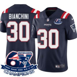 Patriots #30 Frank Bianchini 6X Super Bowl Champions Jersey -Navy