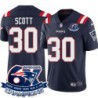 Patriots #30 Chad Scott 6X Super Bowl Champions Jersey -Navy