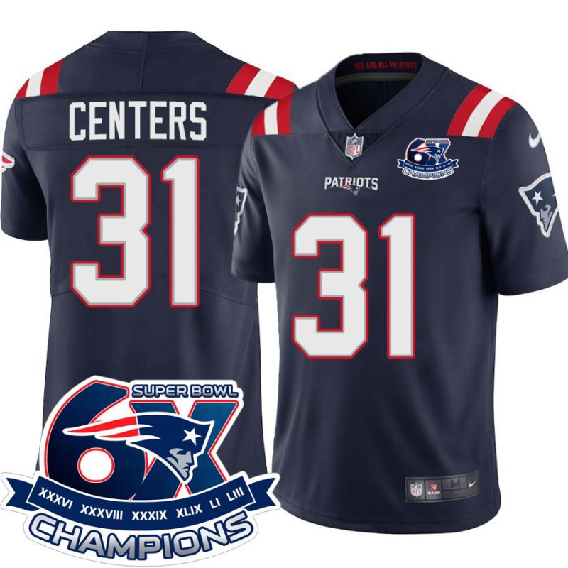 Patriots #31 Larry Centers 6X Super Bowl Champions Jersey -Navy