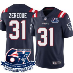 Patriots #31 Amos Zereoue 6X Super Bowl Champions Jersey -Navy