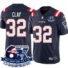 Patriots #32 Willie Clay 6X Super Bowl Champions Jersey -Navy