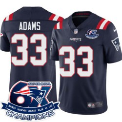 Patriots #33 George Adams 6X Super Bowl Champions Jersey -Navy