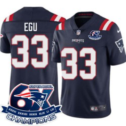 Patriots #33 Patrick Egu 6X Super Bowl Champions Jersey -Navy