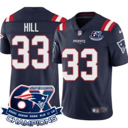 Patriots #33 Jeremy Hill 6X Super Bowl Champions Jersey -Navy