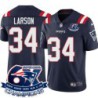 Patriots #34 Bill Larson 6X Super Bowl Champions Jersey -Navy