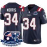 Patriots #34 Sammy Morris 6X Super Bowl Champions Jersey -Navy