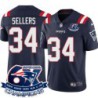 Patriots #34 Ron Sellers 6X Super Bowl Champions Jersey -Navy