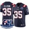 Patriots #35 Jerry Ellison 6X Super Bowl Champions Jersey -Navy