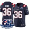 Patriots #36 Brandon King 6X Super Bowl Champions Jersey -Navy