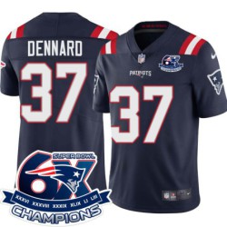 Patriots #37 Alfonzo Dennard 6X Super Bowl Champions Jersey -Navy