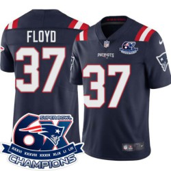 Patriots #37 Chris Floyd 6X Super Bowl Champions Jersey -Navy