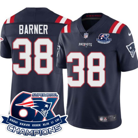 Patriots #38 Kenjon Barner 6X Super Bowl Champions Jersey -Navy