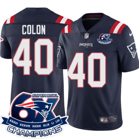 Patriots #40 Harry Colon 6X Super Bowl Champions Jersey -Navy