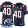 Patriots #40 Scott Lockwood 6X Super Bowl Champions Jersey -Navy