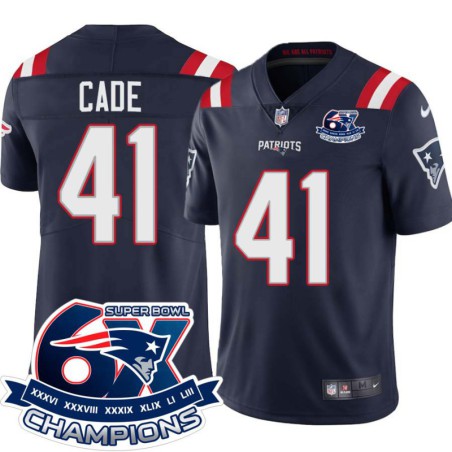 Patriots #41 Eddie Cade 6X Super Bowl Champions Jersey -Navy