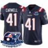 Patriots #41 Larry Carwell 6X Super Bowl Champions Jersey -Navy