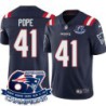 Patriots #41 Ken Pope 6X Super Bowl Champions Jersey -Navy