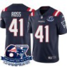 Patriots #41 D'Angelo Ross 6X Super Bowl Champions Jersey -Navy