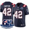 Patriots #42 Chris Carter 6X Super Bowl Champions Jersey -Navy