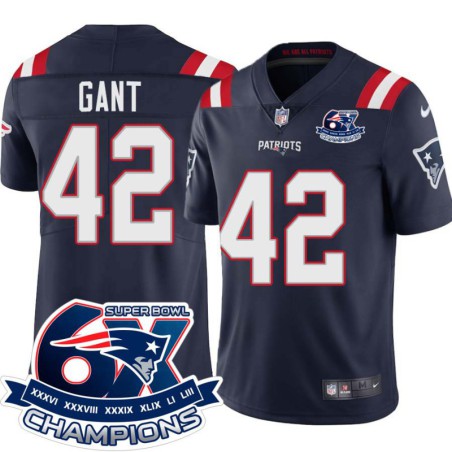 Patriots #42 Malik Gant 6X Super Bowl Champions Jersey -Navy