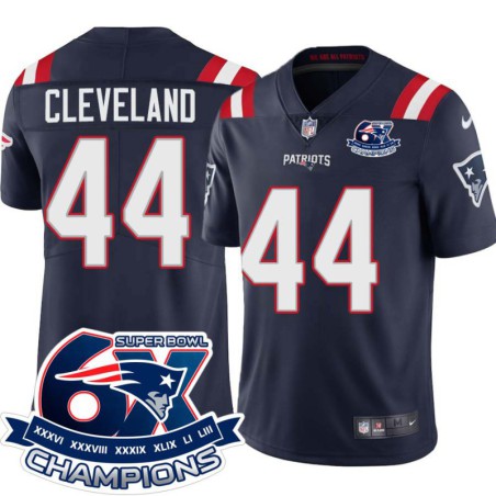 Patriots #44 Asante Cleveland 6X Super Bowl Champions Jersey -Navy