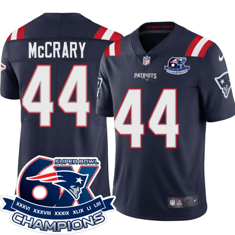 Patriots #44 Fred McCrary 6X Super Bowl Champions Jersey -Navy