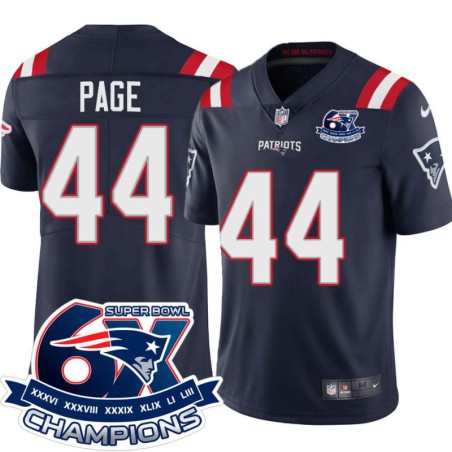 Patriots #44 Jarrad Page 6X Super Bowl Champions Jersey -Navy