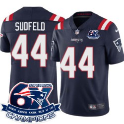 Patriots #44 Zach Sudfeld 6X Super Bowl Champions Jersey -Navy