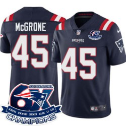 Patriots #45 Cameron McGrone 6X Super Bowl Champions Jersey -Navy