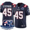 Patriots #45 Thomas Stephens 6X Super Bowl Champions Jersey -Navy