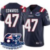 Patriots #47 Robert Edwards 6X Super Bowl Champions Jersey -Navy