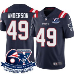 Patriots #49 Ralph Anderson 6X Super Bowl Champions Jersey -Navy