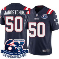 Patriots #50 Ilia Jarostchuk 6X Super Bowl Champions Jersey -Navy