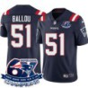 Patriots #51 Mike Ballou 6X Super Bowl Champions Jersey -Navy