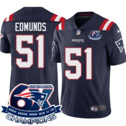 Patriots #51 Randy Edmunds 6X Super Bowl Champions Jersey -Navy